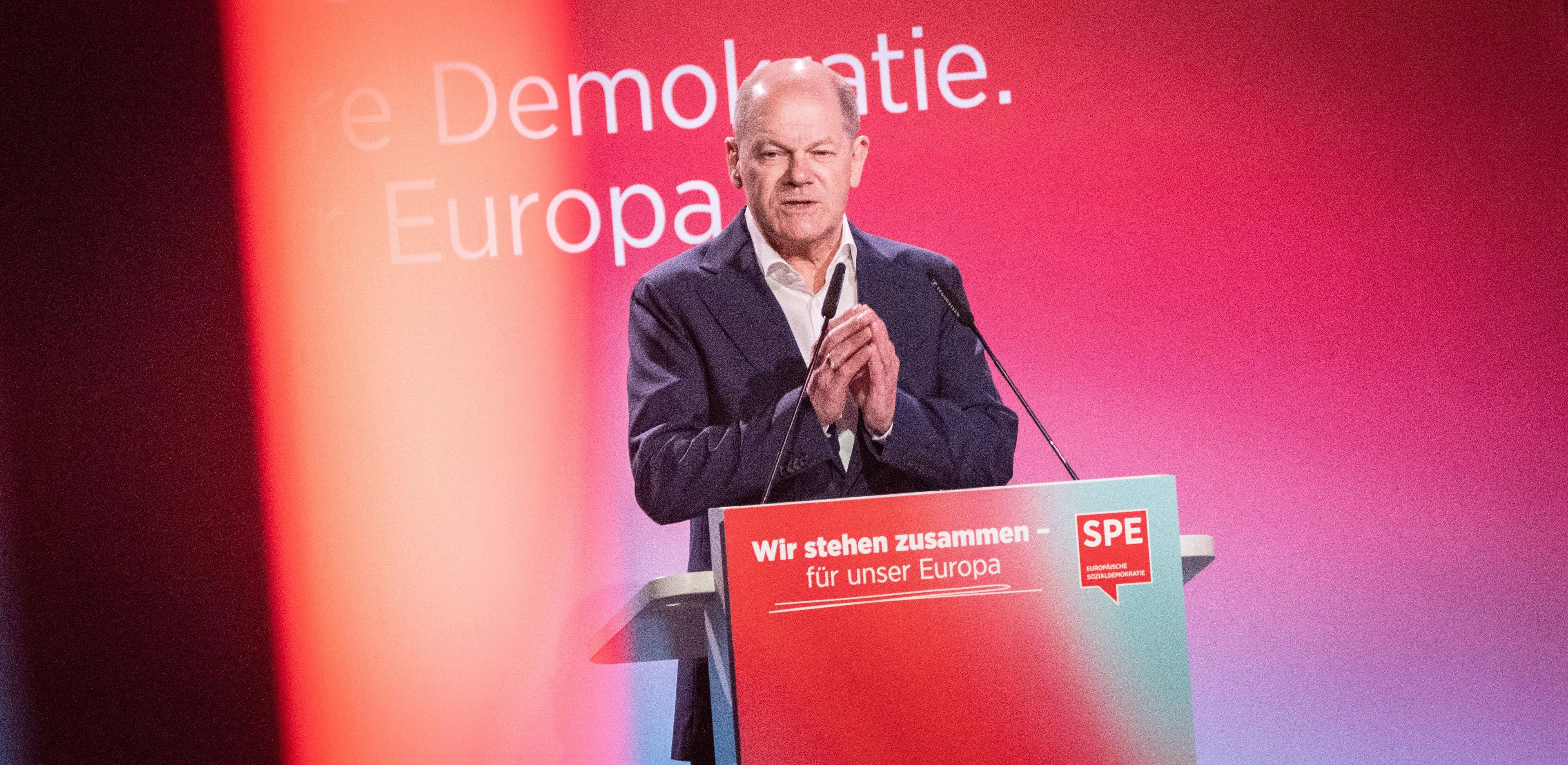 Olaf Scholz macht Europa-Wahlkampf.